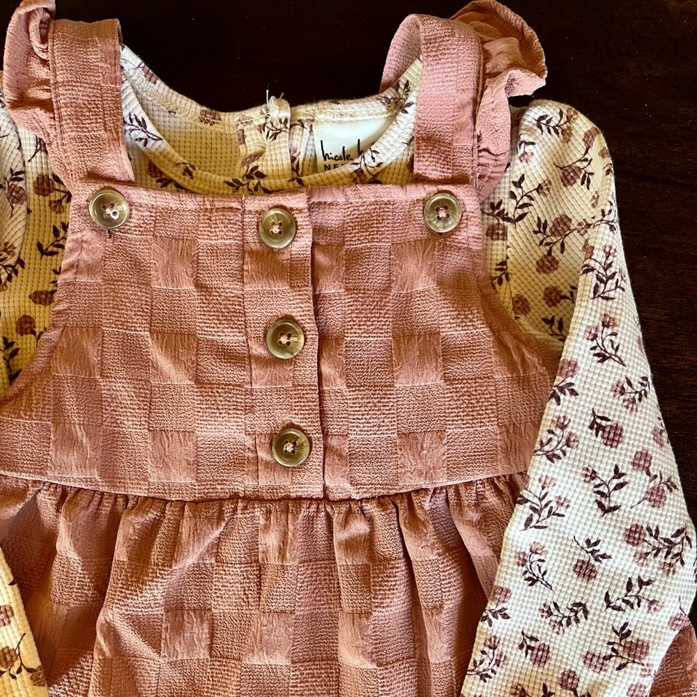 Nicole Miler toddler girl dress and matching long sleeve shirt. Size 2T